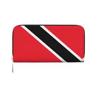 WZYCWB Greek flag Leather clutch bags zipper wallets and card holders are perfect for travel or daily use, Flag Of Trinidad And Tobago, One Size