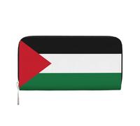 WZYCWB Greek flag Leather clutch bags zipper wallets and card holders are perfect for travel or daily use, Flag Of The State Of Palestine, One Size
