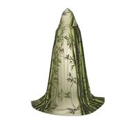 WZYCWB Green Bamboo Printed L Wizard Cape, Themed Party Costume, Adult & Teen Cosplay Cape, Sizes S, M, L