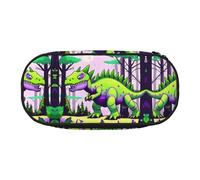 WZYCWB Green Dinosaur Large Capacity Pencil Bag - Multifunctional Storage Box, Portable and Durable Pencil Bag for Office and School Supplies