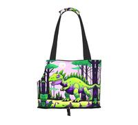 WZYCWB Green dinosaur Lightweight travel bag for cats & breathable small dog shoulder bag for easy portability