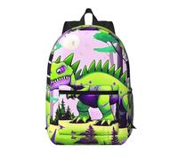 WZYCWB Green dinosaur Printed backpack with pockets - suitable for work, business trips, travel, sports