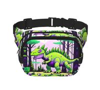 WZYCWB Green Dinosaur Sports Waist Bag, Trendy and Fashionable Crossbody Bag, Lightweight Travel Small Bag