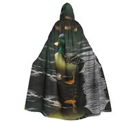 WZYCWB Green duck Halloween hooded cloak, unisex fashion cloak suitable for Halloween cosplay party