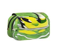 WZYCWB Green Duck Portable Pencil Case ideal for organizing pens in the office or storing makeup brushes