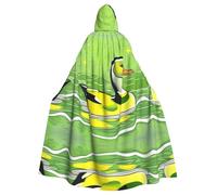 WZYCWB Green DuckPatterned Hooded Cape Adult Robe Suitable for Family Gatherings Stage Performances Cosplay and Halloween Parties