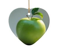 WZYCWB Green fruit patterned Heart Shape ceramic pendant, perfect for decorating your home Christmas tree for winter parties