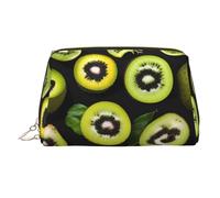 WZYCWB Green Kiwi Printed Leather Cosmetic Bag for Women - Stylish and Soft, Durable