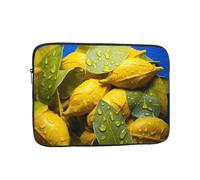 WZYCWB green leaf droplet 10 inch Printed laptop sleeve for 10-17-inch laptops, perfect for business, office, school, or university use.