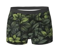 WZYCWB Green Leaf Men's boxer briefs (S-XXL) - light, breathable, sweat-absorbing elastic fabric, free stretch, Black, M