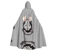 WZYCWB Grey rat Halloween hooded cloak, unisex fashion cloak suitable for Halloween cosplay party