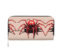 WZYCWB Grey rat Leather clutch bags zipper wallets and card holders are perfect for travel or daily use, Cute Little Red Spider, One Size