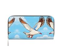 WZYCWB Grey rat Leather clutch bags zipper wallets and card holders are perfect for travel or daily use, Flying Seagulls, One Size