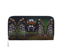 WZYCWB Grey rat Leather clutch bags zipper wallets and card holders are perfect for travel or daily use, Tropical Rainforest Spiders, One Size