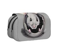 WZYCWB Grey rat Patterned Portable Pencil Case ideal for organizing pens in the office or storing makeup brushes