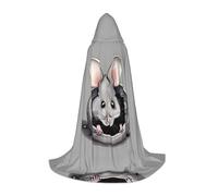 WZYCWB Grey rat Print M Hooded Cape | Cosplay Costume, Halloween Anime Party Prop