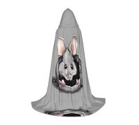 WZYCWB Grey rat Printed Medium Hooded Cape, Holiday Party Costume, Carnival Party Prop, Sizes S/M/L