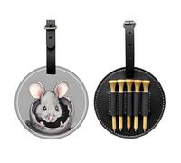 WZYCWB Grey Rat Special Printed Golf tee Storage Bag - Portable Hanging Buckle Design