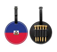 WZYCWB Haitian Flag Special Printed Golf tee Storage Bag - Portable Hanging Buckle Design