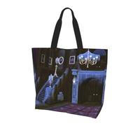 WZYCWB Halloween Haunted Printed Tote Bag - Shoulder Bag - Suitable for Travel, Yoga, Beach, Commute, Shopping - Gift for Men and Women