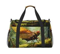 WZYCWB Handsome Dogs Printed fitness travel bag. Perfect for yoga training, short trips, and swimming gear., Grasshopper on a Branch, One Size