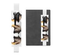 WZYCWB Handsome eagle head Leather Pen Holder Bookmark, Adjustable Leather Pen Holder, Perfect for Back to School Christmas Gifts