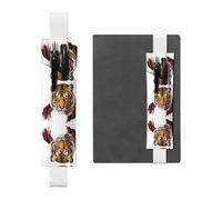WZYCWB Handsome tiger head Leather Pen Holder Bookmark, Adjustable Leather Pen Holder, Perfect for Back to School Christmas Gifts