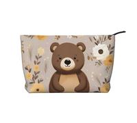 WZYCWB Happy Bear Printed Travel Cosmetic Bag, Perfect for Business Trips and Vacations.