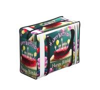 WZYCWB Happy Birthday Print Tote Bag, One Size, Polyester with Vinyl Lining, Zippered, 40 x 53 x 23 cm, Foldable Lightweight Large Capacity