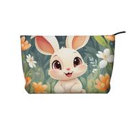 WZYCWB Happy Bunny Printed Travel Cosmetic Bag, Perfect for Business Trips and Vacations.