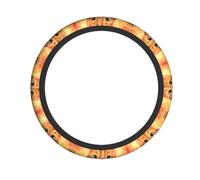 WZYCWB Happy cartoon cat Steering wheel cover - Skin-friendly and soft material, sweat-absorbing and breathable design, non-slip and wear-resistant