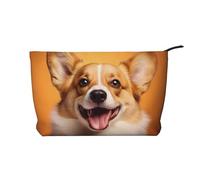 WZYCWB Happy Corgi Printed Travel Cosmetic Bag, Perfect for Business Trips and Vacations.