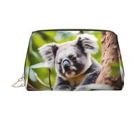 WZYCWB Happy Cute Koala Printed Leather Cosmetic Bag - Stylish and Portable Cosmetic Storage Bag
