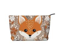 WZYCWB Happy Fox Printed Travel Cosmetic Bag, Perfect for Business Trips and Vacations.