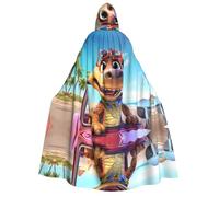 WZYCWB Happy Little Dinosaur Adult Hooded Cape - Perfect for Halloween parties, cosplay, stage performances, and themed gatherings.