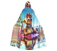 WZYCWB Happy Little Dinosaur Halloween hooded cloak, unisex fashion cloak suitable for Halloween cosplay party