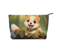 WZYCWB Happy Sitting Dog Printed Travel Cosmetic Bag, Perfect for Business Trips and Vacations.