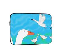 WZYCWB happy white goose 12 inch Printed laptop sleeve for 10-17-inch laptops, perfect for both business and leisure use.