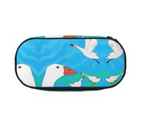 WZYCWB Happy White Goose Large Capacity Pencil Bag - Multifunctional Storage Box, Portable and Durable Pencil Bag for Office and School Supplies