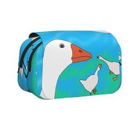 WZYCWB happy white goose Portable Pencil Case ideal for organizing pens in the office or storing makeup brushes