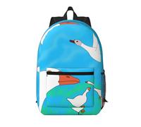 WZYCWB happy white goose Printed backpack with pockets - suitable for work, business trips, travel, sports
