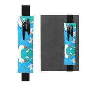 WZYCWB Happy White Goose Printed Large-Capacity PVC Pen Holder + Creative Diary Pen Bag Set with Elastic Band Anti-Slip Design