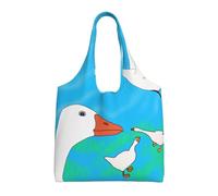 WZYCWB happy white goose Printed Single Shoulder Commuter Canvas Bag, Grocery Shopping Bag, Daily Use Canvas Bag