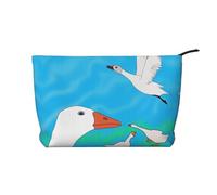 WZYCWB Happy White Goose Printed Travel Cosmetic Bag, Perfect for Business Trips and Vacations.