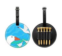 WZYCWB Happy White Goose Special Printed Golf tee Storage Bag - Portable Hanging Buckle Design