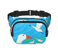 WZYCWB Happy White Goose Sports Waist Bag, Trendy and Fashionable Crossbody Bag, Lightweight Travel Small Bag