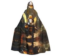WZYCWB Hard-working bees Halloween hooded cloak, unisex fashion cloak suitable for Halloween cosplay party
