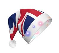 WZYCWB Hawaii Flag Adult Santa Hats, Plush New Year Christmas Party Gifts, Unisex New Year LED Light Santa Hats