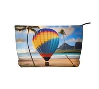 WZYCWB Hawaii Hot Air Balloon Corduroy cosmetic bag, women's portable zipper handbag purse, suitable for travel and daily storage, cosmetics