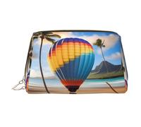 WZYCWB Hawaii Hot Air Balloon Printed Leather Cosmetic Bag for Women - Stylish and Soft, Durable